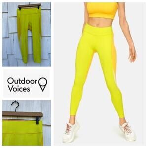 Outdoor‎ Voices TechSweat 7/8 Zoom Leggings Yellow Orange Activewear Size L
